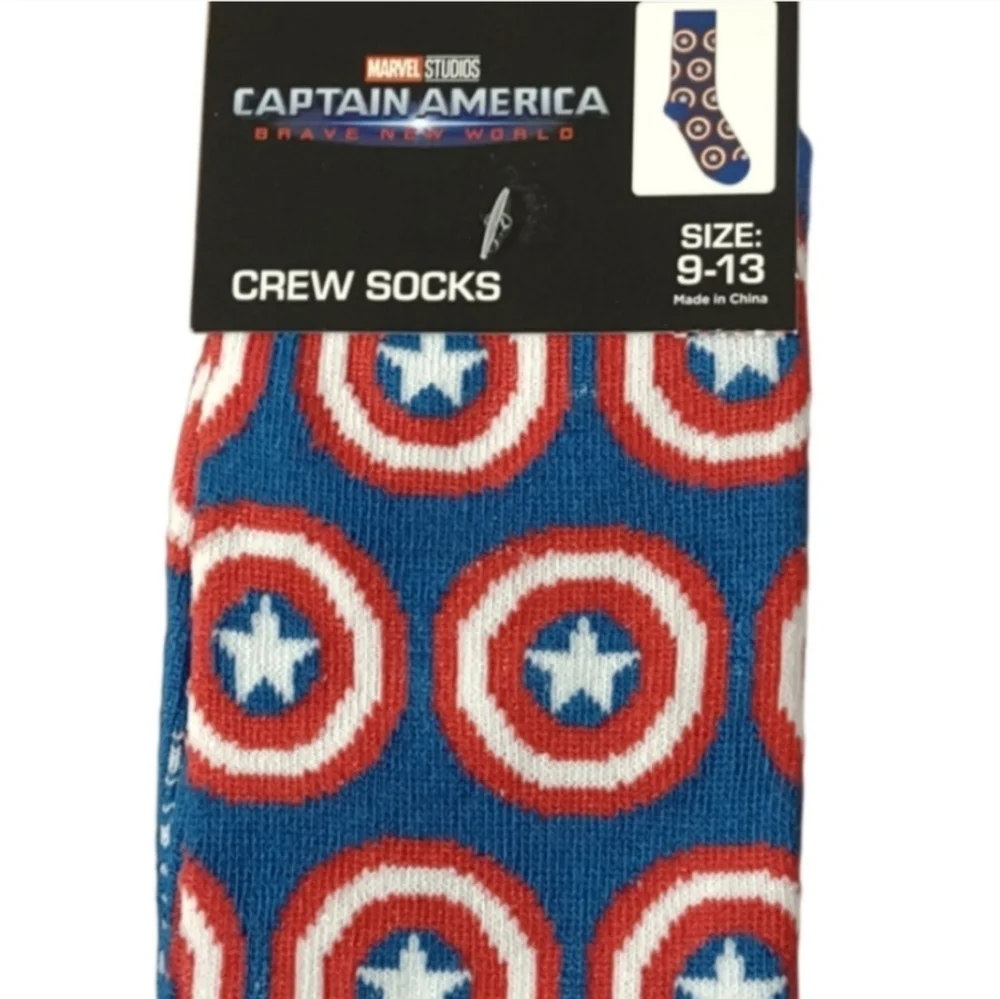 Marvel Captain America Crew Socks Office School Casual Giftable